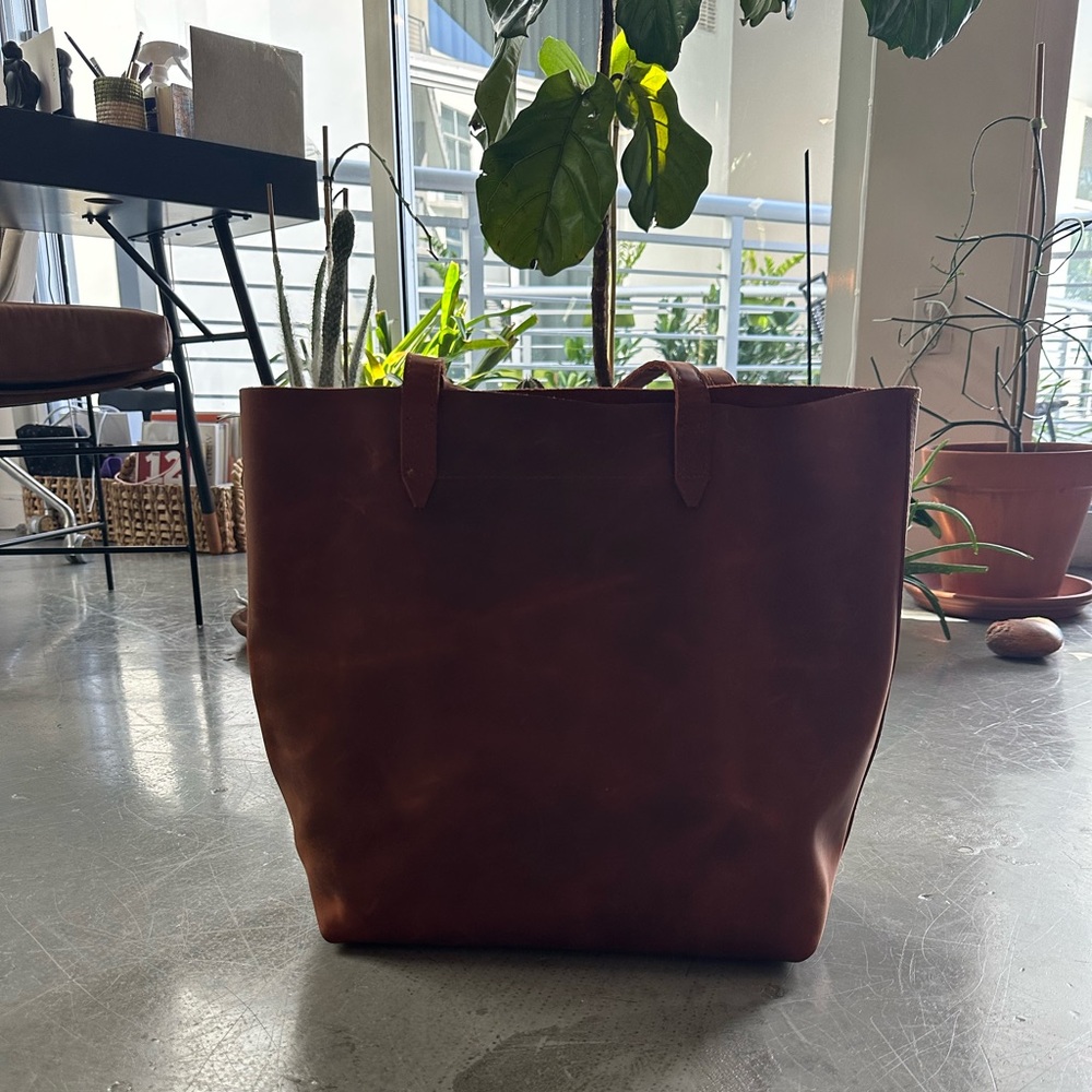 Brand new handmade leather tote from Guatemala